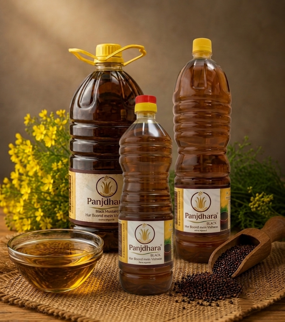 Premium mustard oil bottle