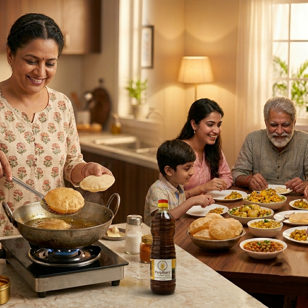 Traditional Punjab kitchen with mustard oil and ingredients
